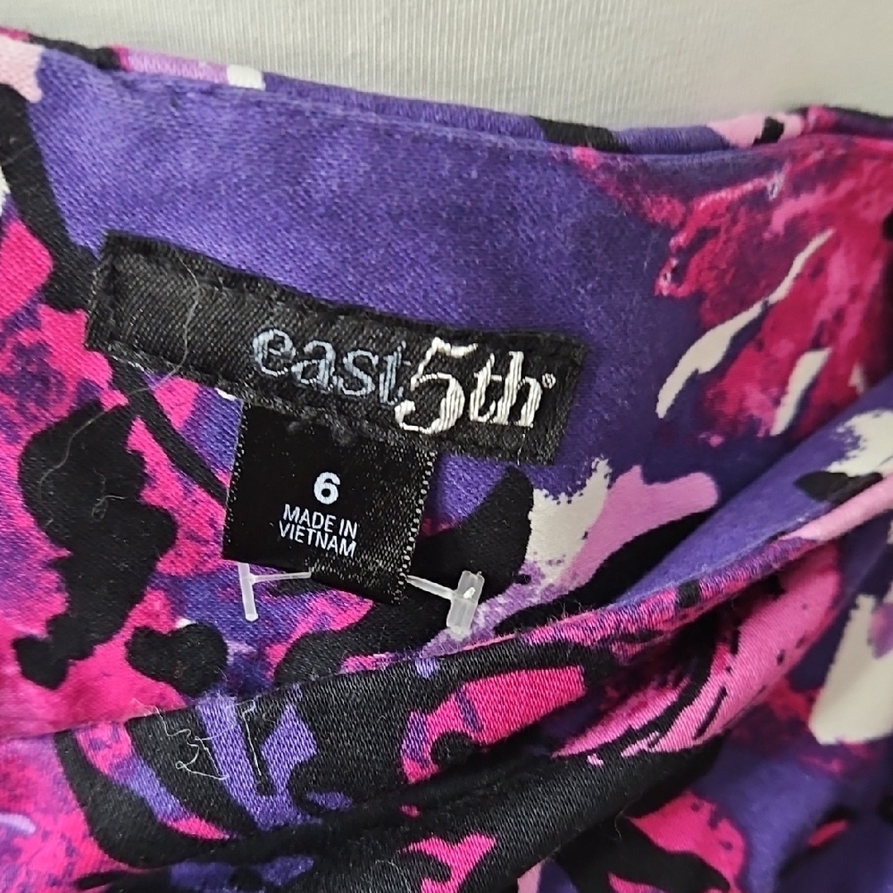 East 5th A-Line Skirt in Purple and Pink Floral - Picture 5 of 8